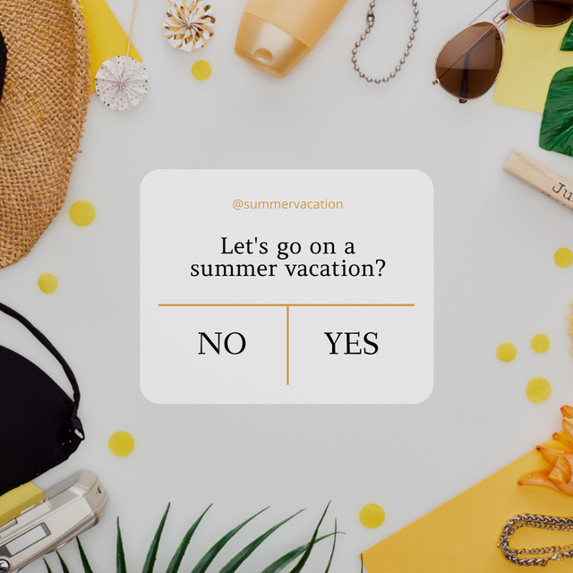 Let's Go For Summer Vacation Instagram Design Template