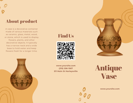 Antique Vases and Crockery Brochure 8.5x11in Design Template