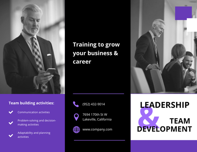 Leadership and Team Development Course Brochure 8.5x11inデザインテンプレート