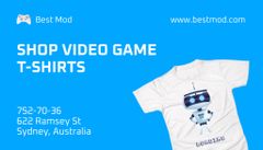 Video Game Theme Merch Promotion In Blue