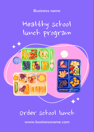 Διαφημιστικό Πρόγραμμα Γεύματος Υγιεινού Σχολείου Flyer A6 Πρότυπο σχεδίασης