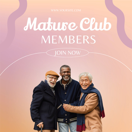 Platilla de diseño Mature Club Members With Friends Instagram