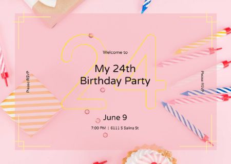 Ontwerpsjabloon van Card van Birthday celebration Announcement
