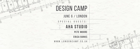Szablon projektu Design camp announcement on blueprint Tumblr