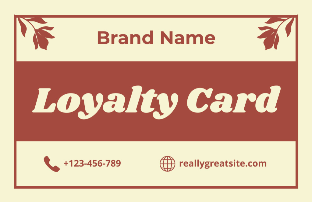 Retro Style Universal Loyalty Program Business Card 85x55mm Design Template