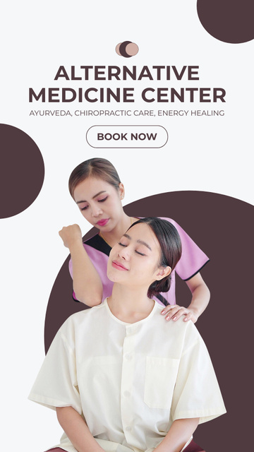 Top-notch Alternative Medicine Center Ad With Booking Instagram Storyデザインテンプレート