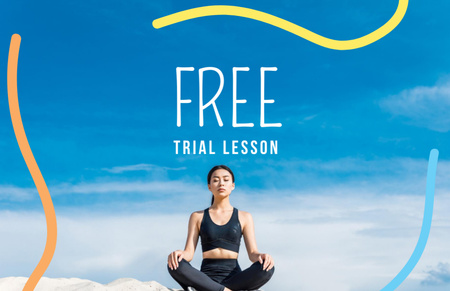 Yoga Club Fırsatında Ücretsiz Deneme Özel Fırsatı Flyer 5.5x8.5in Horizontal Tasarım Şablonu