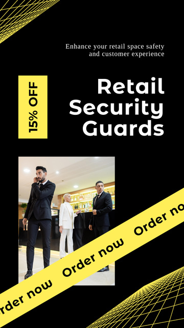 Designvorlage Discount on Security Services for Retail Facility für Instagram Story