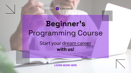 Platilla de diseño Beginner's Programming Course For Senior Full HD video