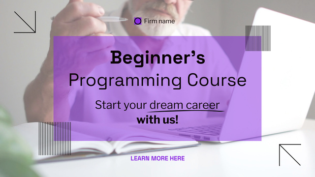 Plantilla de diseño de Beginner's Programming Course For Senior Full HD video 