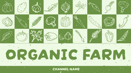 Designvorlage Werbung für Organic Farm on Green für Youtube