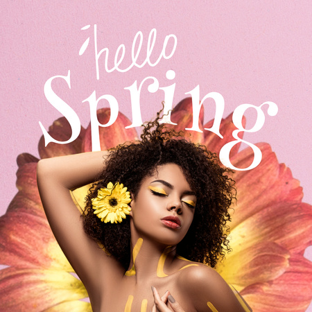 Cute Spring Greeting Instagramデザインテンプレート