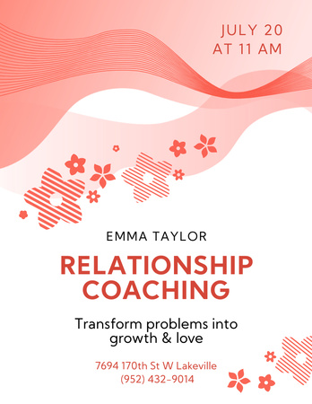 Relationship Coaching Offer Poster 8.5x11in tervezősablon