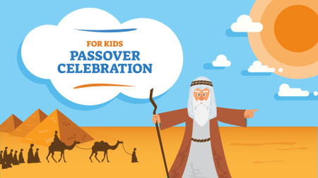 Passover Celebration with Moses in Egypt FB event cover Design Template
