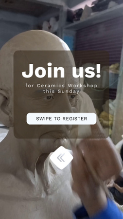 Szablon projektu Sculpture Bust And Ceramic Workshop Announcement TikTok Video