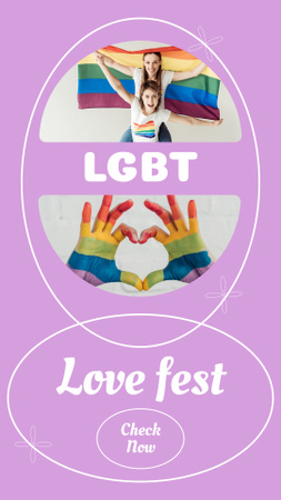 Ontwerpsjabloon van Instagram Story van Liefdesfeest voor iedereen met veelkleurige handen