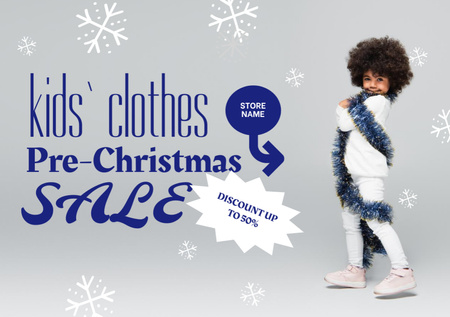 Designvorlage Pre-Christmas Sale of Kids' Clothes für Flyer A5 Horizontal