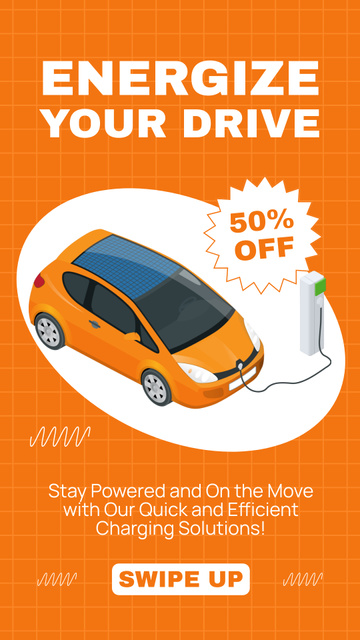 Charge Your Car with Energy at Discount Instagram Story – шаблон для дизайну