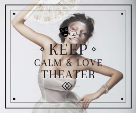 Citation about love to theater Medium Rectangle Design Template