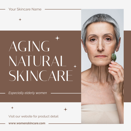 Luonnollisten ihonhoitotuotteiden tarjous iäkkäille Instagram Design Template
