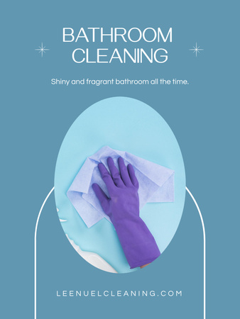 Bathroom Cleaning Service Ad on Blue Poster US tervezősablon