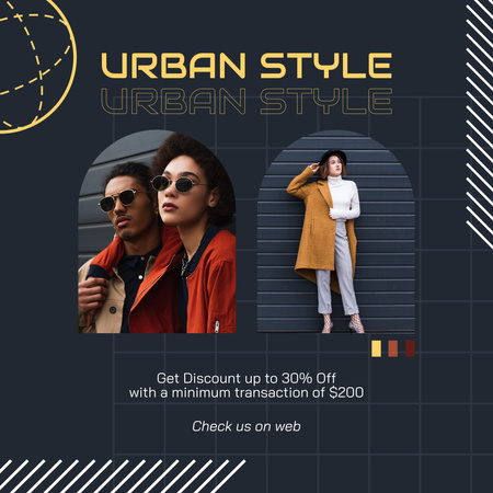 Ontwerpsjabloon van Instagram van Urban Fashion Clothes Ad
