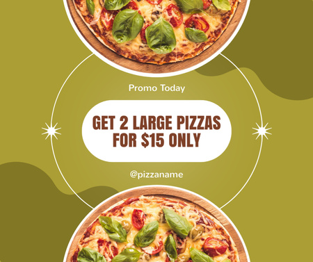 Ontwerpsjabloon van Facebook van Special Food Offer with Pizza