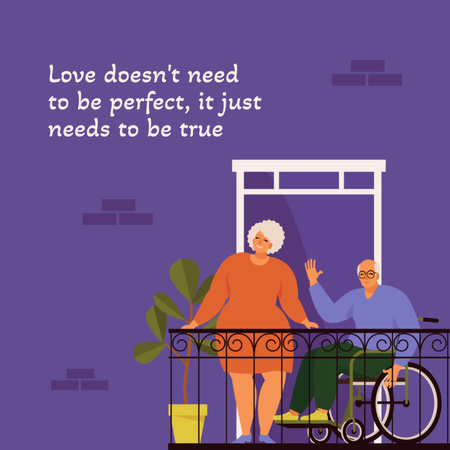 Ontwerpsjabloon van Instagram van Inspirerend citaat over liefde en oprechtheid