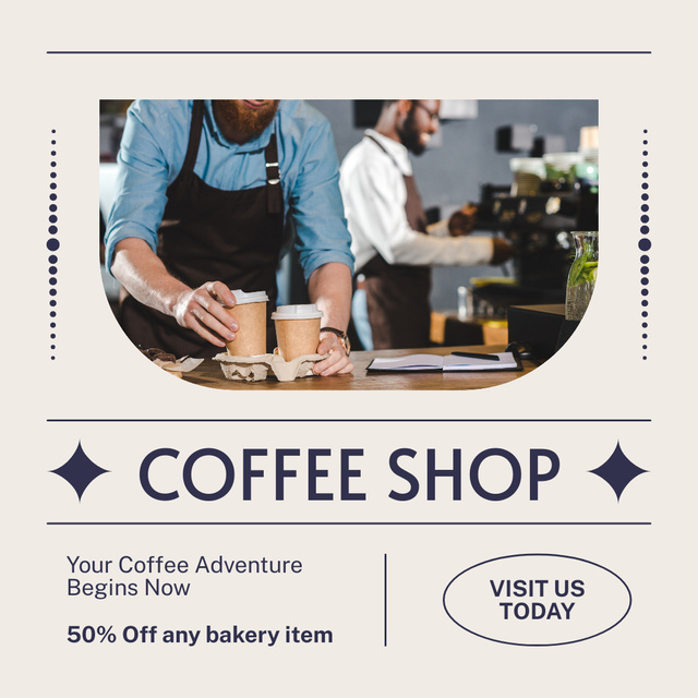 Exclusive Coffee From Barista And Discounts For Pastries Instagram Modelo de Design