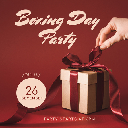 Ανακοίνωση για το Boxing Day Party Instagram Πρότυπο σχεδίασης