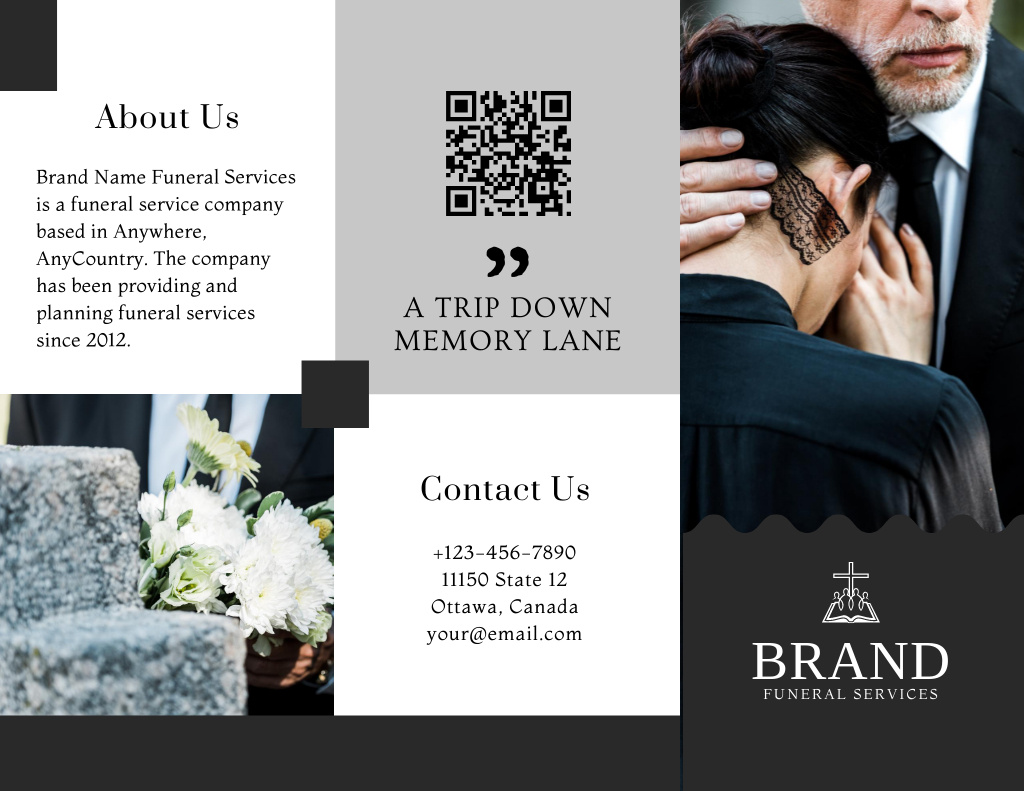 Funeral Home Advertising Brochure 8.5x11in Design Template