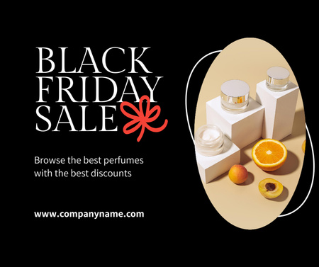 Ontwerpsjabloon van Facebook van Parfums Sale op Black Friday