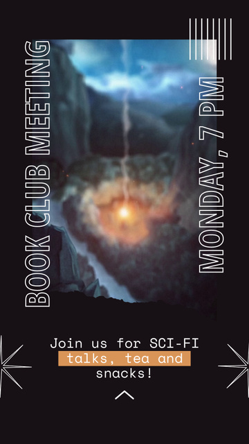 Sci-fi Book Club Meeting Announce Instagram Video Story tervezősablon