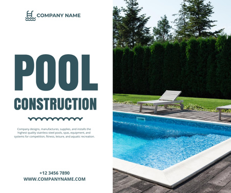 Service Offering of Pool Construction Company Facebook Design Template