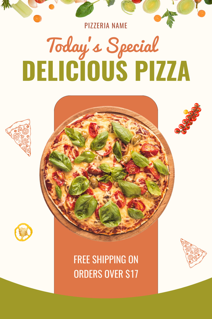 Template di design Special Food Offer with Delicious Pizza Pinterest