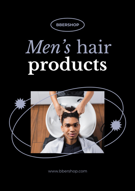 Men's Hair Products Offer Poster A3 Design Template