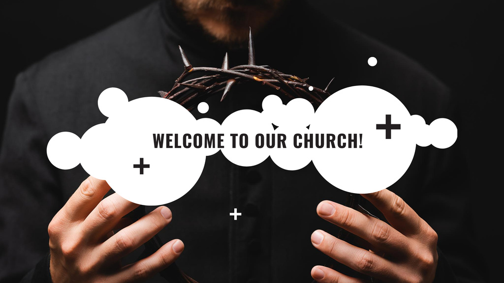 Church Invitation Hands Clasped in Prayer Youtubeデザインテンプレート