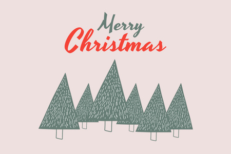 Platilla de diseño Christmas Holiday Greeting with Firs Postcard 4x6in