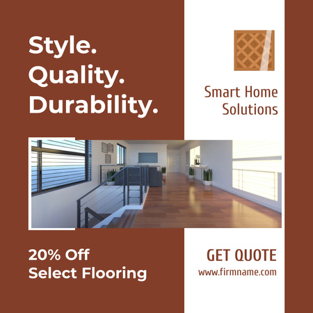 Eye-catching Slogan And Flooring Service With Discount Offer Animated Post Design Template