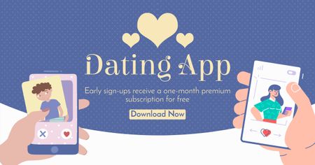 Free One-Month Dating App Subscription Facebook AD Design Template