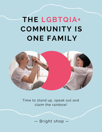LGBT Families Community Invitation Poster 8.5x11in Design Template