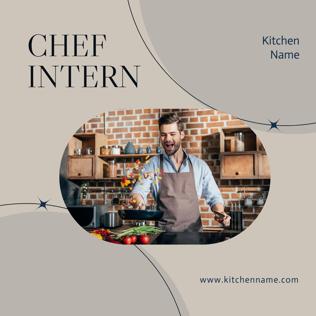 Ontwerpsjabloon van Instagram van Chef Internship Offer 