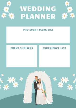 Template di design servizi di organizzazione matrimoni con sposi novelli Schedule Planner
