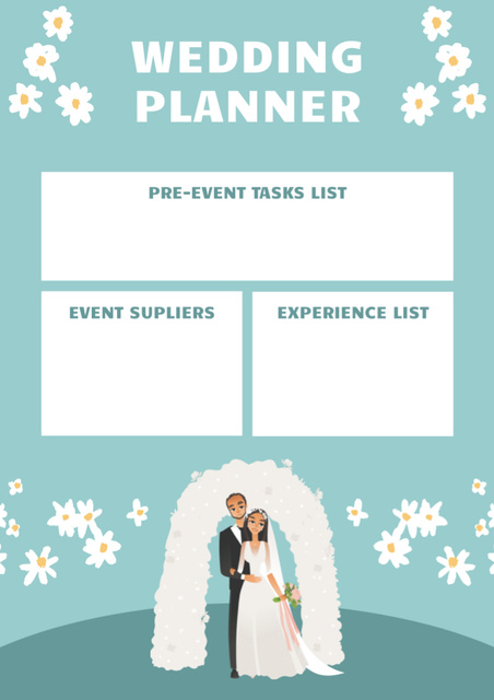 Wedding Planning Services with Newlyweds Schedule Planner Πρότυπο σχεδίασης