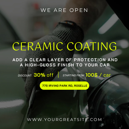 Ceramic Coating For Cars Sale Offer Animated Post Design Template