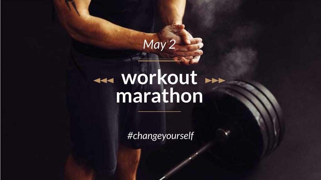 Workout Marathon Announcement with Athlete FB event coverデザインテンプレート