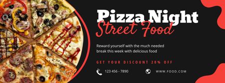 Plantilla de diseño de Pizza Night Street Food Facebook cover 