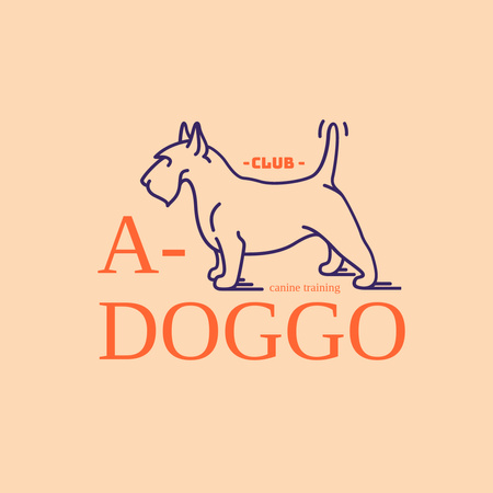 Canine Training Club with Funny Dog Logo 1080x1080pxデザインテンプレート