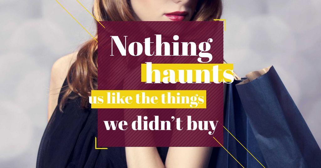 Ontwerpsjabloon van Facebook AD van Quotation about shopping haunts