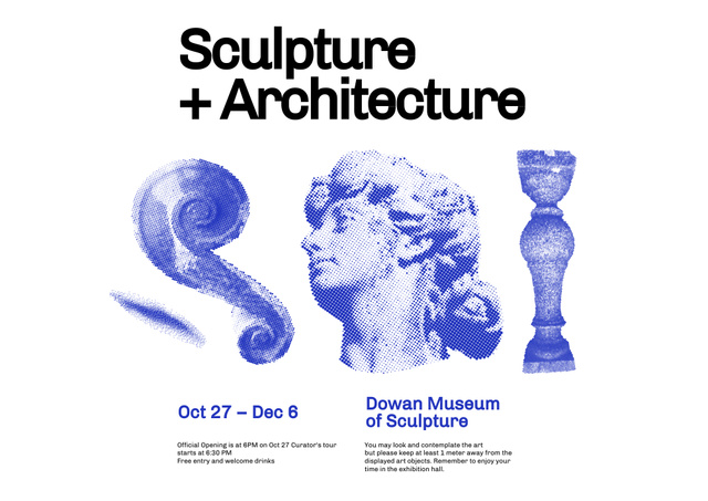 Designvorlage Announcement of Sculpture and Architecture Exhibition für Poster B2 Horizontal